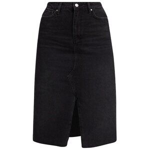 PAIGE Meadow Midi Denim Skirt in Lilith Black ~ NWT ~ Size 26